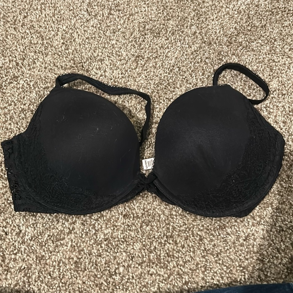 Black, Victoria’s Secret push-up bra with underwire